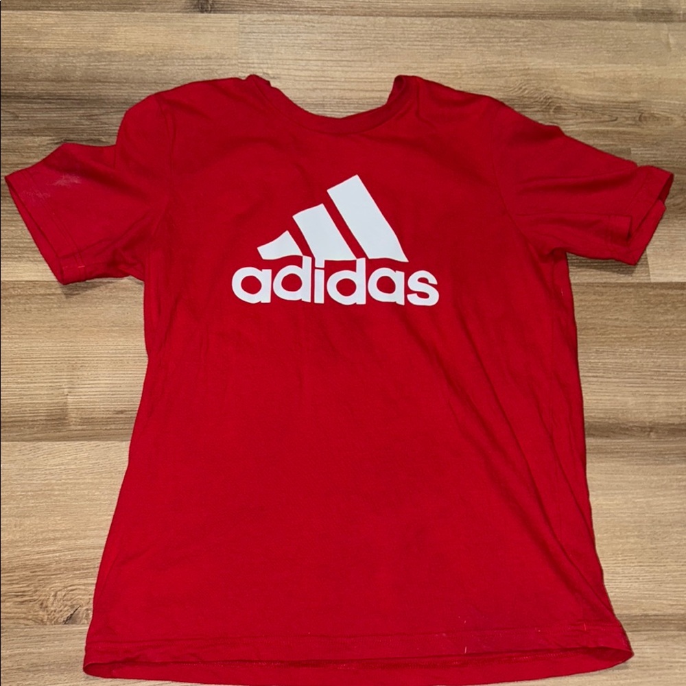 Adidas Red Short Sleeve Tee with White Logo